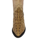 Mens #150 Sand Crocodile & Ostrich Print Leather Cowboy Boots - J Toe
