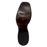 Mens Black Western Cowboy Boots Solid Leather Square Toe