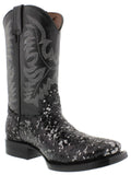 Women's Black Sequins Western Rodeo Cowboy Boots Square Toe