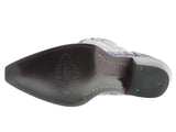 Women's Purple Crocodile Back Print Leather Cowboy Boots Snip Toe