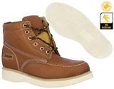 Mens Honey Work Boots Leather Slip Resistant Lace Up Soft Toe - #650RA