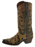 Womens Luckeysi Brown Cowgirl Boots Studded Overlay - Snip Toe