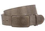 Light Brown Western Cowboy Belt Classic Solid Leather - Rodeo Buckle