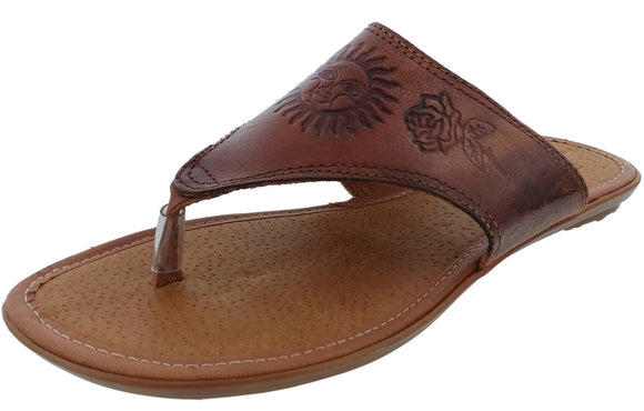 Womens Authentic Huaraches Real Leather Sandal Flip Flops Cognac - #781