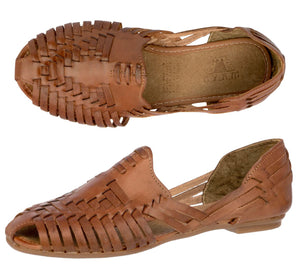 Womens Authentic Huaraches Real Leather Sandals Cognac - #107
