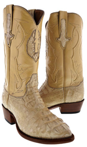 Men's Rustic Sand All Real Crocodile Skin Hornback Cowboy Boots J Toe - BD1
