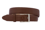 Chedron Western Cowboy Belt Solid Leather - Silver Buckle