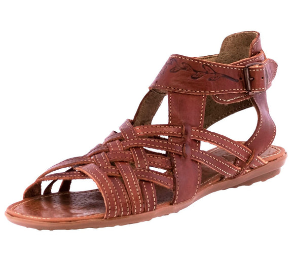 Womens Authentic Huaraches Real Leather Sandals Cognac - #204