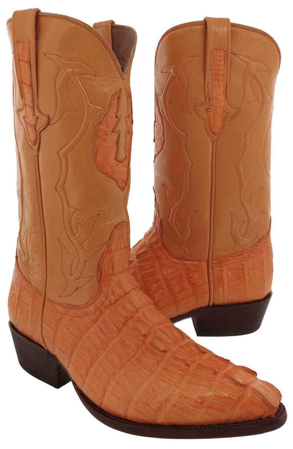 Mango Leather Cowboy Boots Real Crocodile Tail Skin J Toe