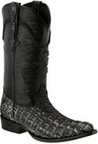 Men's Gray Genuine Crocodile Belly Exotic Skin Cowboy Boots - Snip Toe