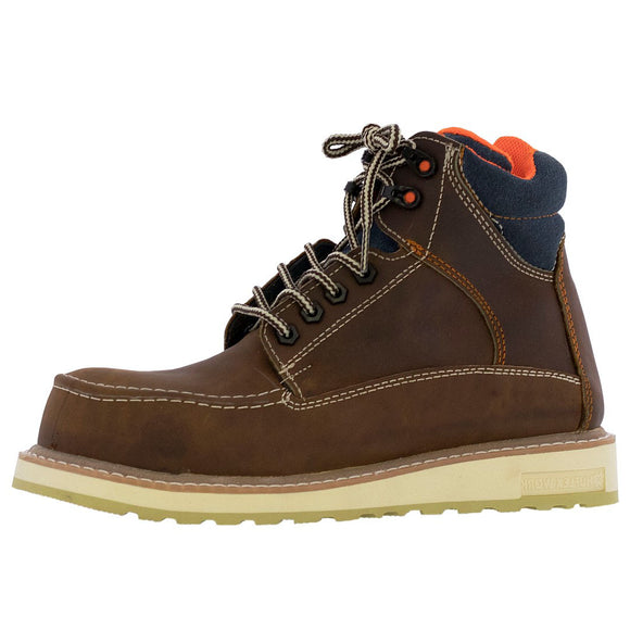 Mens ST10W Honey Brown Leather Work Boots Slip Resistant Steel Toe