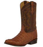Mens Cognac Crocodile Tail Skin Cowboy Boots - J Toe