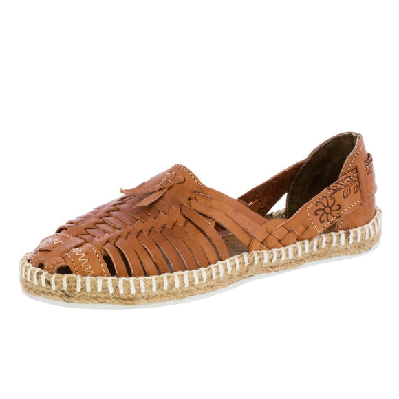 Womens Authentic Mexican Huarache Leather Sandals Light Brown - #104F