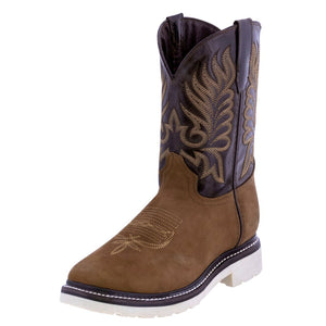 Mens S750 Brown Leather Work Boots Slip Resistant Steel Toe