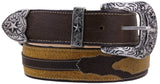 Honey Brown Western Cowboy Belt Solid Overlay Leather - Silver Buckle