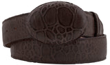 Brown Western Cowboy Belt Sea Turtle Animal Print Leather - Rodeo Buckle