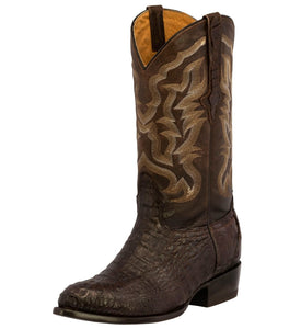 Mens Brown Crocodile Hornback Skin Cowboy Boots - J Toe