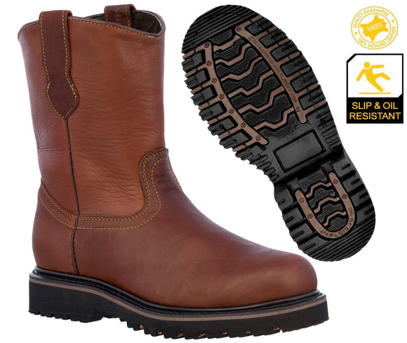 Mens 700TR Chedron Brown Leather Construction Work Boots