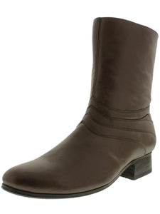 Mens Stefano 2 Brown Chelsea Leather Boots - Round Toe