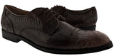 Dolce Pelle - Men's All Brown Genuine Lizard & Crocodile Dress Shoes
