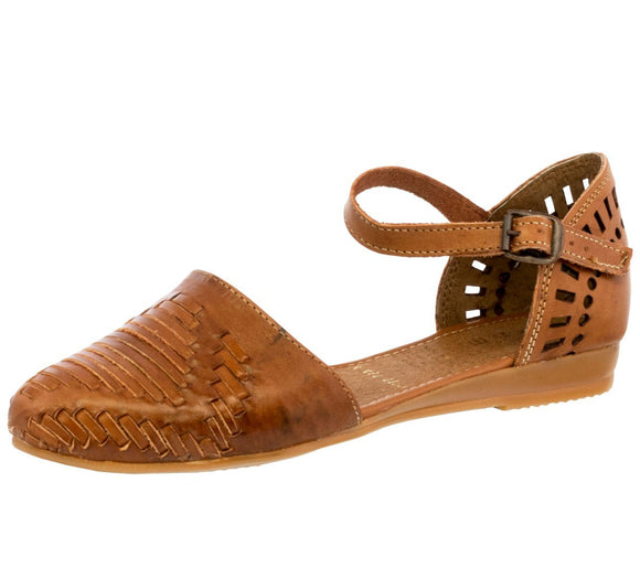 Womens Authentic Huaraches Real Leather Sandals Light Brown - #112