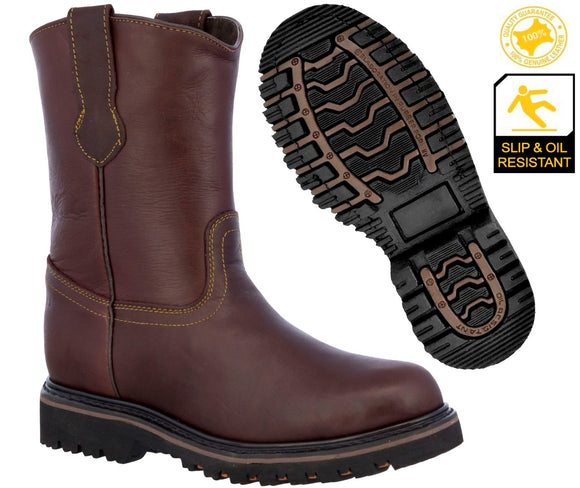 Mens 700TR Burgundy Leather Construction Work Boots