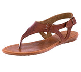 Womens Authentic Huaraches Real Leather Sandals T-Strap Cognac - #542