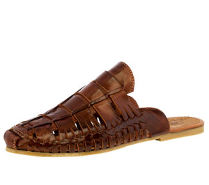 Womens Authentic Huaraches Real Leather Sandals Slides Cognac - #248
