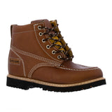 Mens Tan Work Boots Leather Slip Resistant Lace Up Soft Toe - #650TR