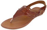Womens Authentic Huaraches Real Leather Sandals T-Strap Cognac - #237