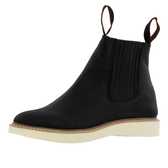 Mens T20RA Black Leather Work Boots Gusset Slip Resistant Soft Toe
