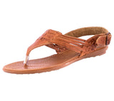 Womens Authentic Huaraches Real Leather Sandals T-Strap Light Brown- #237