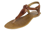 Womens Authentic Huaraches Real Leather Sandals T-Strap Cognac - #582