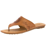 Womens Authentic Huaraches Real Leather Sandal Flip Flops Light Brown - #781