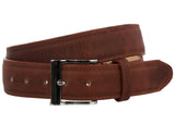 Mens Chedron Leather Western Dress Cowboy Belt - Silver Buckle