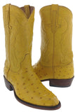 Buttercup Leather Cowboy Boots Full Real Ostrich Quill Skin Round Toe