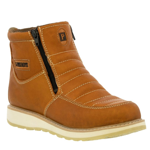 Mens 300W Honey Brown Work Boots Slip Resistant - Soft Toe