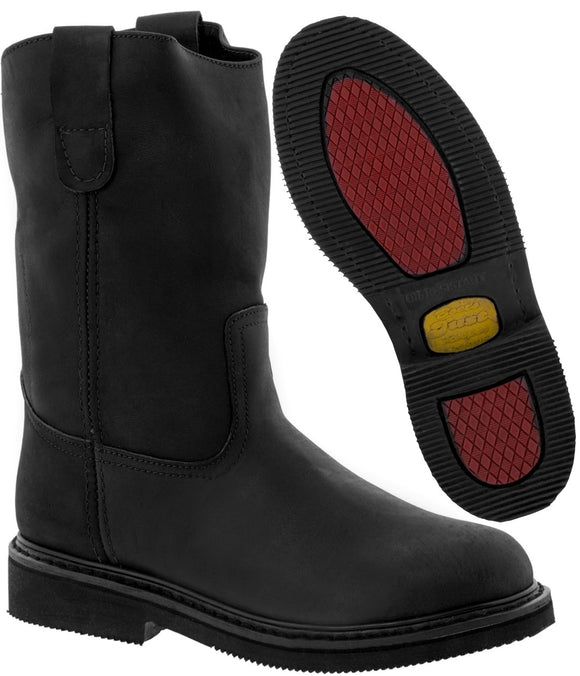 Men's 700HU3 Black Leather Oil Resistant Durable Tough Work Boots