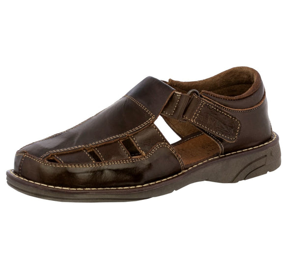 Men's Brown Authentic Mexican Huarache Sandals Real Leather Closed Toe - #006