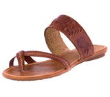 Womens Authentic Leather Sandals Cognac - #777