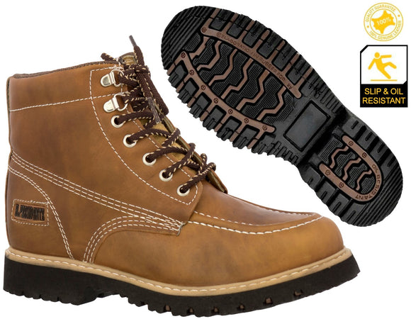 Mens 400TR Light Brown Work Boots Slip Resistant - Soft Toe