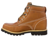Mens Honey Brown Work Boots Leather Slip Resistant Lace Up Soft Toe - #650TR