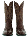Mens Brown Crocodile Tail Skin Cowboy Boots - Round Toe