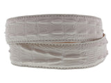 Off White Western Belt Alligator Tail Print Leather - Silver Buckle