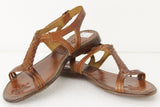 Womens Authentic Huaraches Real Leather Sandals T Strap Cognac - #230