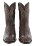 Mens Brown Real Crocodile Hornback Skin Cowboy Boots Roper Toe - #140G