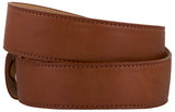 Cognac Western Cowboy Belt Classic Solid Leather - Rodeo Buckle
