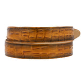 Mango Western Belt Crocodile Tail Print Leather - Rodeo Buckle