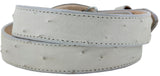 Kids Off White Cowboy Belt Ostrich Print Leather - Removable Buckle