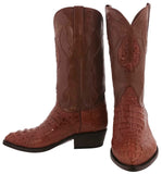 Cognac Leather Cowboy Boots Real Crocodile Tail Skin J Toe